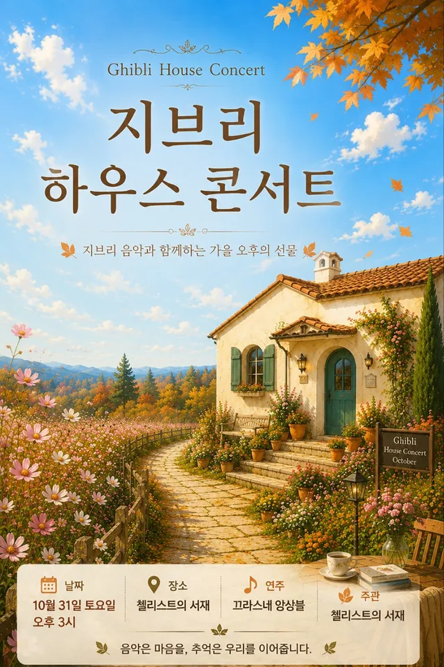 지브리 하우스 콘서트: 가을 오후의 선물 [부산]
